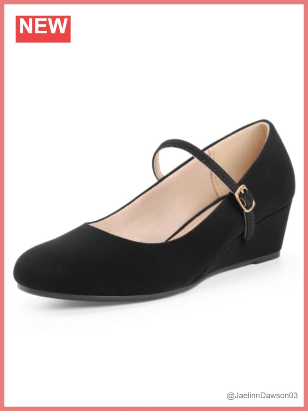 Womens Wedge Heels 2 Inch Comfort Closed Toe Top Strap Dress Pumps